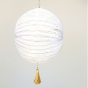 Grand Pompon textile 90 mm pour déco ou bijoux Rouge/Argenté