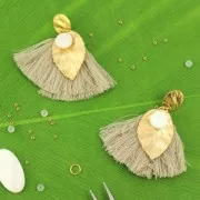 Pompons imitation coton 26-30 mm Vert foncé x10