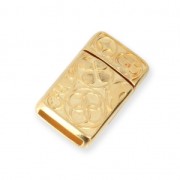 Fermoir aimanté symbole ethnique 22.7x13 mm pour lacet 10 mm Doré à l'or fin x1