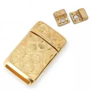 Fermoir aimanté symbole ethnique 22.7x13 mm pour lacet 10 mm Doré à l'or fin x1