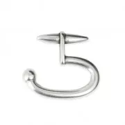 Fermoir crochet 17.5x20 mm pour lacet 5 mm - Placage Argent fin vieilli x1