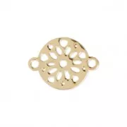 Mini intercalaire 2 anneaux motif rosace 10.5x8 mm doré x1