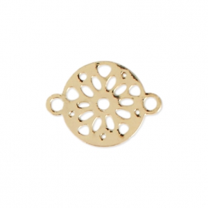 Mini intercalaire 2 anneaux motif rosace 10.5x8 mm doré x1