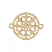 Mini intercalaire 2 anneaux motif fleur 13x10 mm doré x1