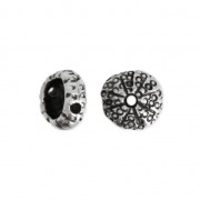 Perle en métal oursin 11x5 mm Placage Argent fin vieilli x1|raw }}