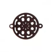 Mini intercalaire 2 anneaux motif fleur 13x10 mm chocolat doré x1