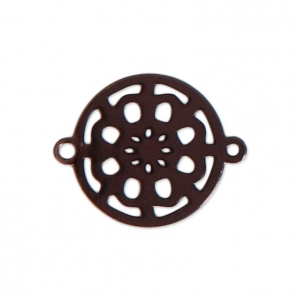 Mini intercalaire 2 anneaux motif fleur 13x10 mm chocolat doré x1