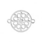 Mini intercalaire 2 anneaux motif fleur 13x10 mm rhodié x1