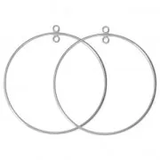 Intercalaires créoles 2 anneaux - Fabrication européenne - 45 mm en Argent 925 x2