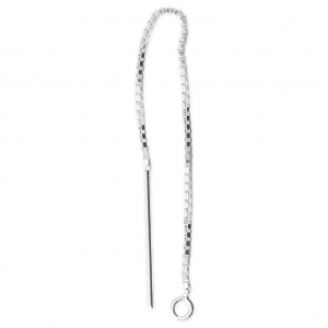 Chaine d'oreilles maille Vénitienne - 80 mm en Argent 925 x2