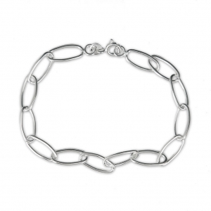 Bracelet maille forçat ovale - Fabrication européenne - 18 cm en Argent 925 x1