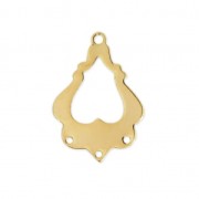 Intercalaire/Chandelier ethnique 3 trous 24 mm doré x1