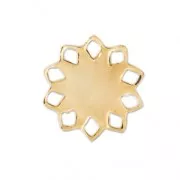 Intercalaire ajouré forme rosace 15 mm doré à l'or fin x1