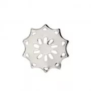 Intercalaire ajouré soleil 15 mm Placage argent fin x1