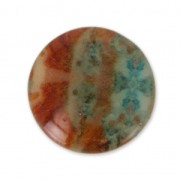 Cabochon en résine imitation pierre gemme 25 mm Jaspe Poppy x1