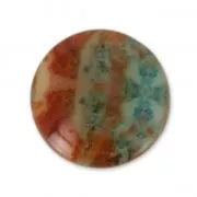 Cabochon en résine imitation pierre gemme 25 mm Jaspe Poppy x1