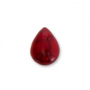 Cabochon poire imitation Howlite teinté 8x6mm Red Corail x5