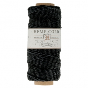 Bobine de 62 mètres de fil de chanvre Hemp Cord 1.1 mm Noir