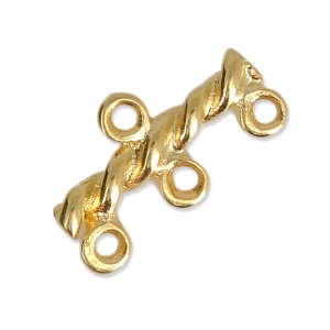 Intercalaires 3 rangs 20x10 mm doré à l'or fin x4