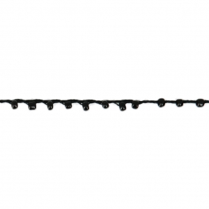 Cordon perlé avec des rocailles 2.4 mm pour créations DIY - Noir x 3m