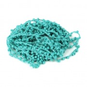 Cordon perlé avec des rocailles 2.4 mm pour créations DIY - Turquoise x3m