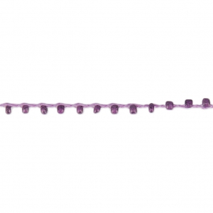 Cordon perlé avec des rocailles 2.4 mm pour créations DIY - Mauve x3m