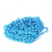 Cordon perlé avec des rocailles 2.4 mm pour créations DIY - Bleu Clair x3m