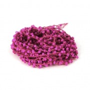 Cordon perlé avec des rocailles 2.4 mm pour créations DIY - Fuchsia x3m