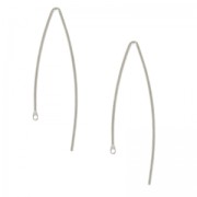 Crochets d'oreilles 36 mm Placage argent fin x2