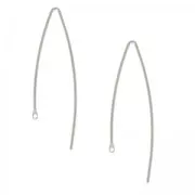 Crochets d'oreilles 36 mm Placage argent fin x2
