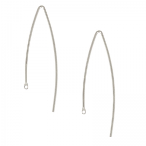 Crochets d'oreilles 36 mm Placage argent fin x2