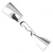 Fermoir crochet pour bracelet ou collier pour cordon 4mm Placage Argent fin vieilli x1