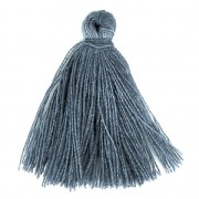 Pompon imitation coton 27-30 mm Gris Bleu x1