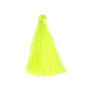 Pompon en fil imitation soie 40 mm Jaune Fluo