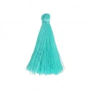 Pompon en fil imitation soie 40 mm Aquamarine