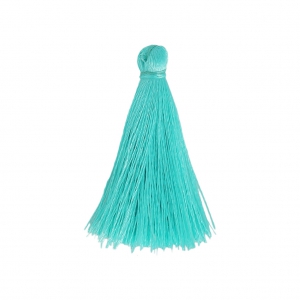 Pompon en fil imitation soie 40 mm Aquamarine