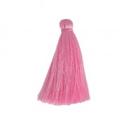 Pompon en fil imitation soie 40 mm Rose