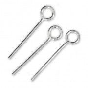 Clous tête ronde - Fabrication européenne - 18x0.8 mm en Argent 925 x10