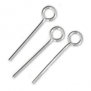 Clous tête ronde - Fabrication européenne - 18x0.8 mm en Argent 925 x10