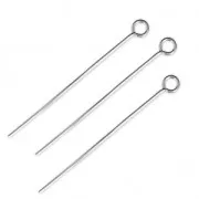 Clous tête ronde - Fabrication européenne - 40x0.8 mm en Argent 925 x5