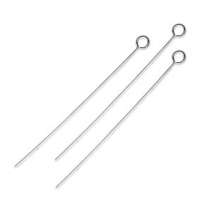 Clous tête ronde - Fabrication européenne - 50x0.7 mm en Argent 925 x5