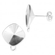Clous d'oreille porte-cabochon PureCrystal 4470 12 mm Argent 925 x2
