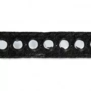 Galon brodé avec des miroirs 20 mm Noir x50cm