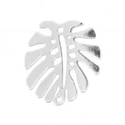 Intercalaire 2 trous Feuille de Philodendron 18x16 mm en Argent 925 x1