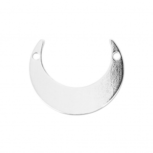 Intercalaire 2 trous Demi-lune 16x13 mm en Argent 925 x1