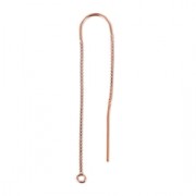 Chaines d'oreilles traversantes maille Vénitienne 48+40 mm en Rose Gold filled (or laminé)   x2|raw }}