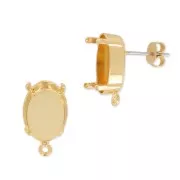 Clous d'oreilles porte-cabochon PureCrystal 4120 14x10 mm - Doré x2