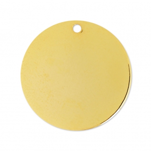 Sequin lisse 25 mm doré à l'or fin x1