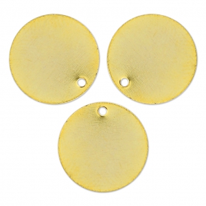 Sequins lisses 15 mm doré à l'or fin x5