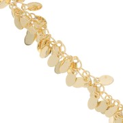 Chaîne maille Fantaisie pampille 13 mm doré x 50 cm